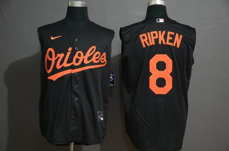 MLB Orioles 8 Cal Ripken Jr Navy Nike Cool Base Sleeveless Men Jersey