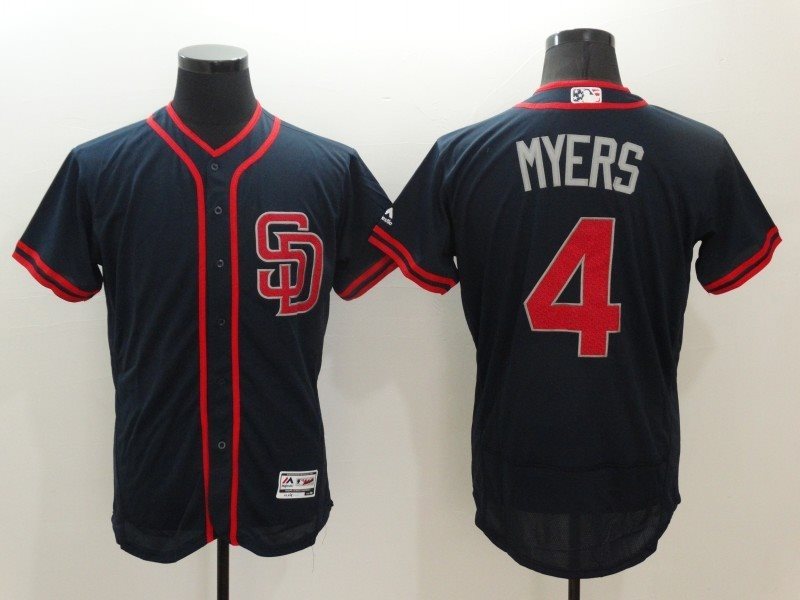 MLB Padres 4 Wil Myers Navy Fashion Stars and Stripes Flexbase Men Jersey