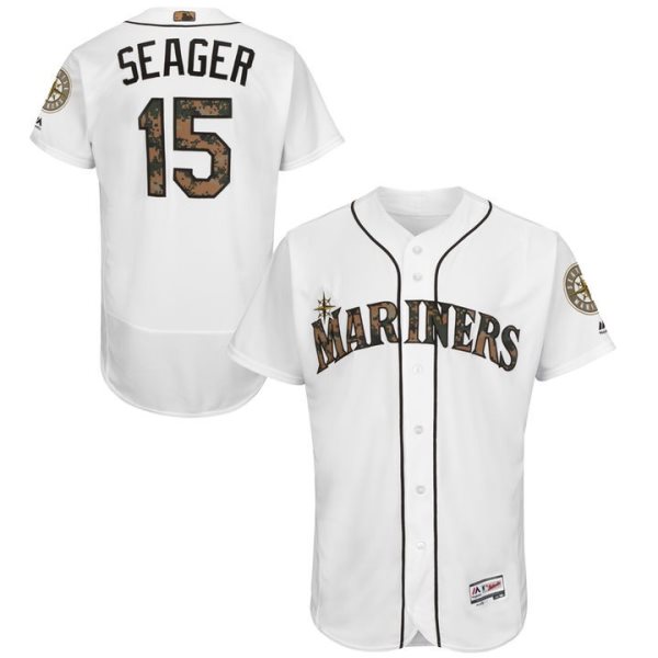 MLB Mariners 15 Kyle Seager White 2016 Memorial Day Flexbase Men Jersey