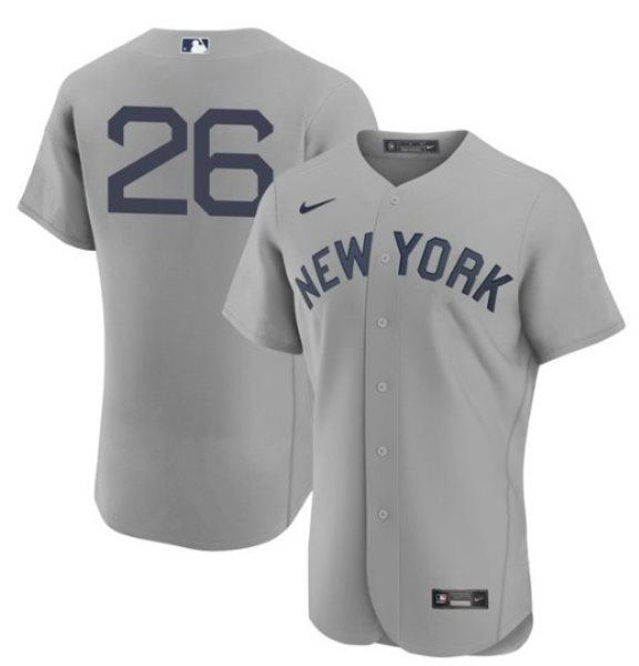 MLB Yankees 26 DJ LeMahieu 2021 Grey Field Of Dreams Flexbase Men Jersey