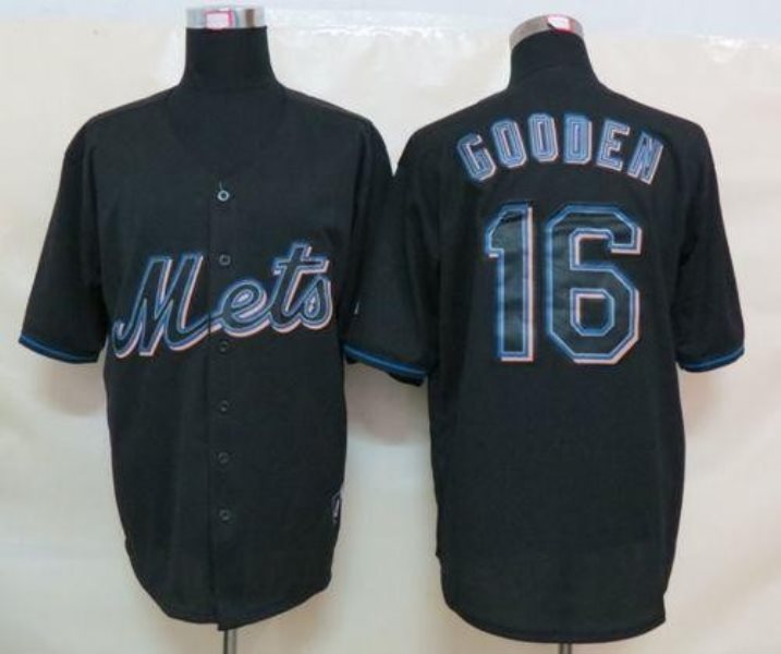 MLB Mets 16 Dwight Gooden Black Fashion Cool Base Men Jersey
