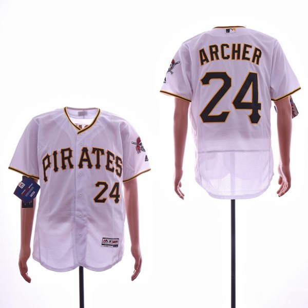MLB Pirates 24 Chris Archer White Flexbase Men Jersey
