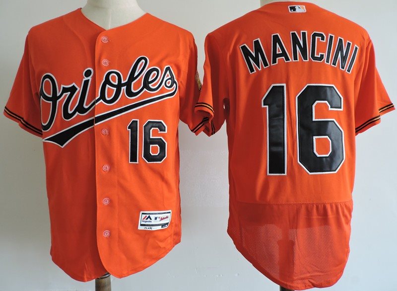 MLB Orioles 16 Trey Mancini Orange Flexbase Men Jersey