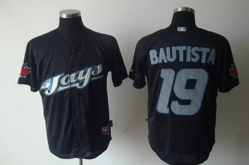 MLB Blue Jays 19 Jose Bautista Black Cool Base Men Jersey