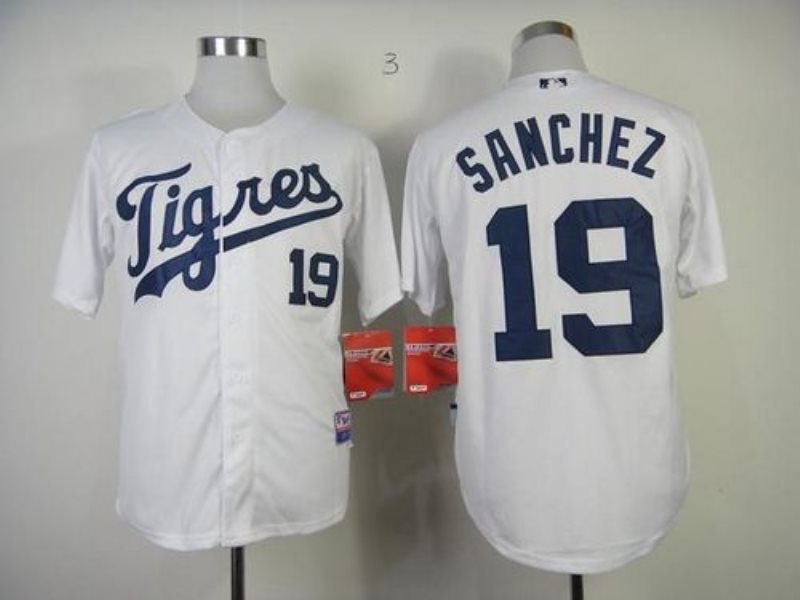 MLB Tigers 19 Anibal Sanchez White (Los Tigres) Men Jersey