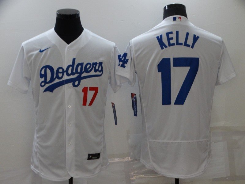 MLB Dodgers 17 Joe Kelly White Nike Flexbase Men Jersey