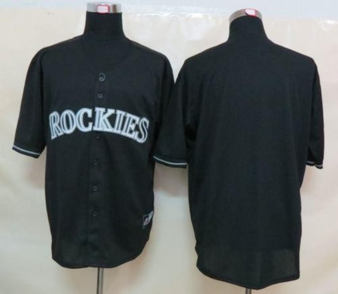 MLB Rockies Blank Black Fashion Men Jersey