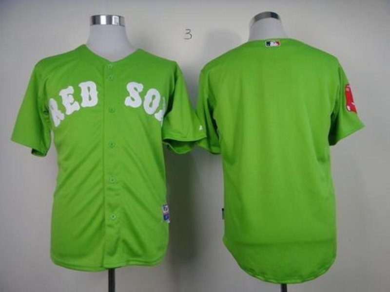 MLB Red Sox Blank Green Cool Base Men Jersey
