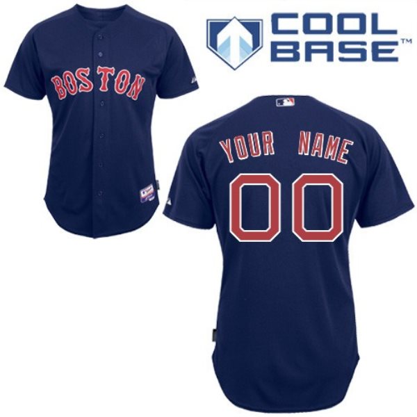 MLB Red Sox Blue Customized Men Jersey