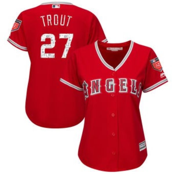 MLB Angels Mike Trout 2018 Spring Training Cool Base Women Jersey