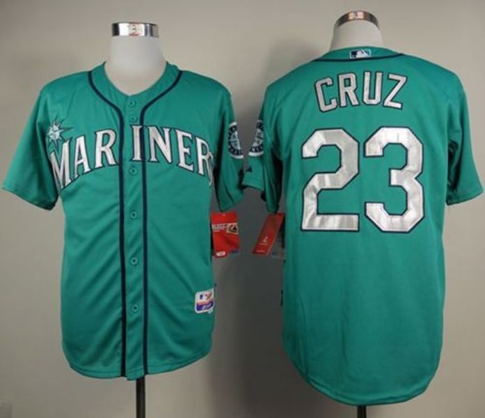 MLB Mariners 23 Nelson Cruz Green Cool Base Men Jersey