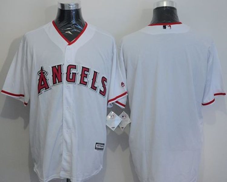 MLB Angels Blank White New Cool Base Men Jersey