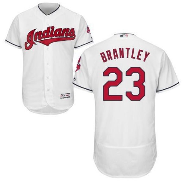 MLB Indians 23 Michael Brantley White Flexbase Men Jersey