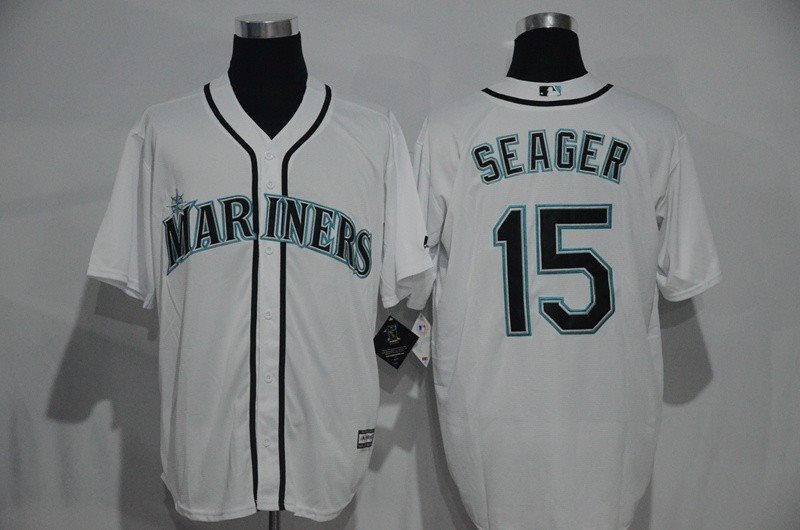 MLB Mariners 15 Kyle Seager White Cool Base Men Jersey