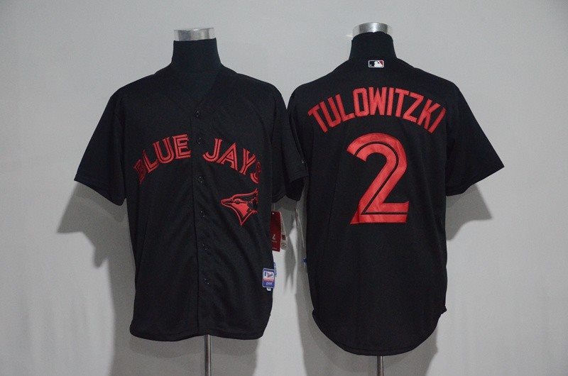 MLB Blue Jays 2 Troy Tulowitzki Black Cool Base Men Jersey