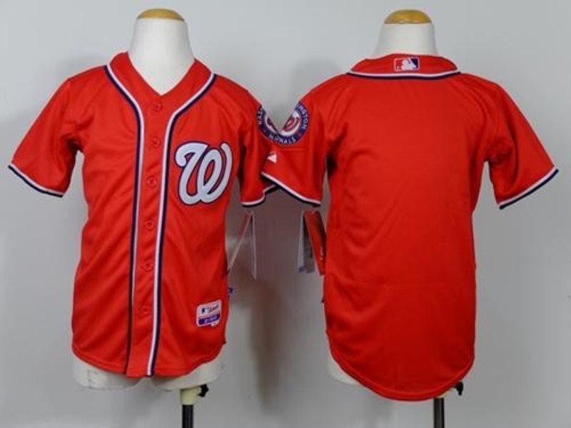 MLB Nationals Blank Red Cool Base Youth Jersey