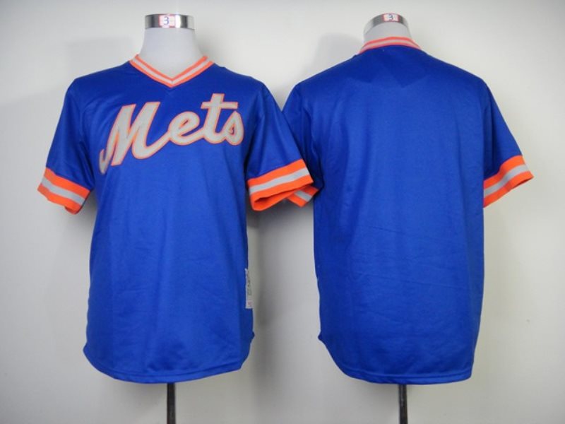 MLB Mets Blank Blue 1983s Turn Back Men Jersey