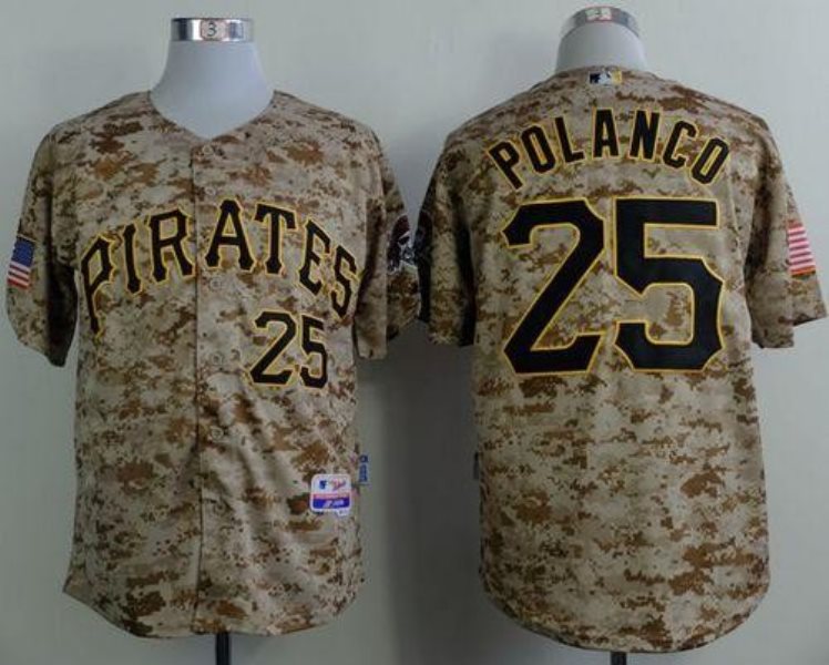 MLB Pirates 25 Gregory Polanco Camo Alternate Cool Base Men Jersey