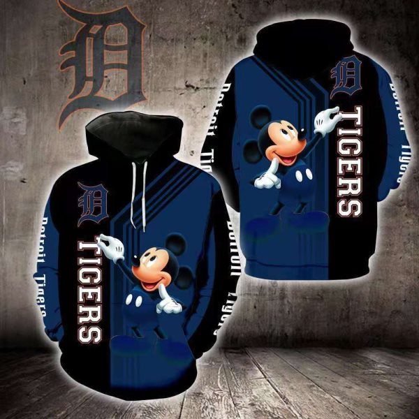 MLB Detroit Tigers Disney Mickey Mouse Pullover Hoodies