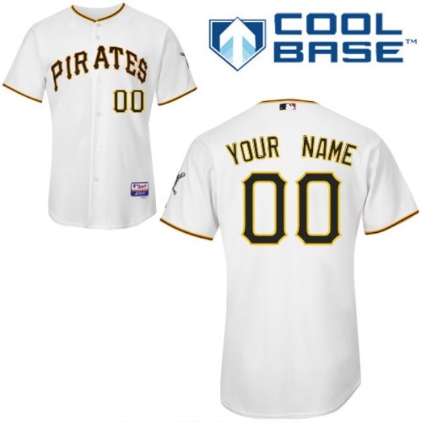 MLB Pirates White Cool Base Customized Men Jersey