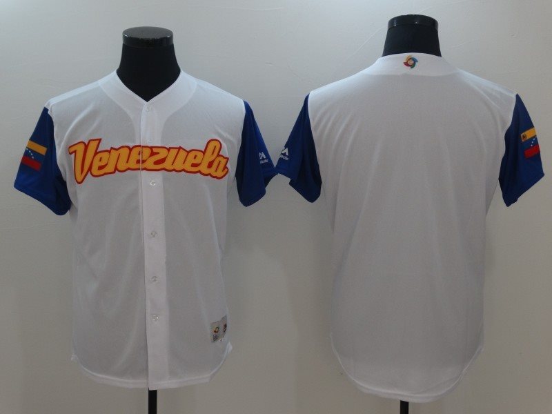 Men Venezuela Baseball Majestic White 2017 World Baseball Classic Authentic Team Jersey