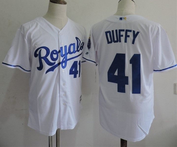 MLB Royals 41 Danny Duffy White New Cool Base Men Jersey