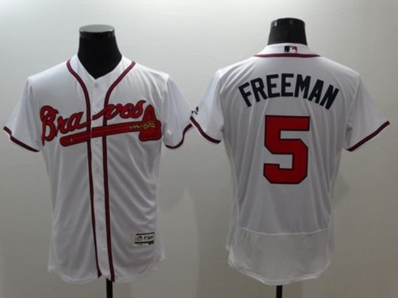 MLB Braves 5 Freddie Freeman White Flexbase Men Jersey
