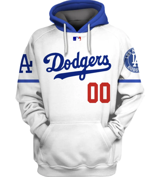 MLB Dodgers White Customized 2021 Stitched New Hoodie