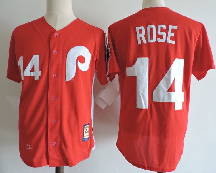 MLB Reds 14 Pete Rose Red Cooperstown Collection Men Jersey