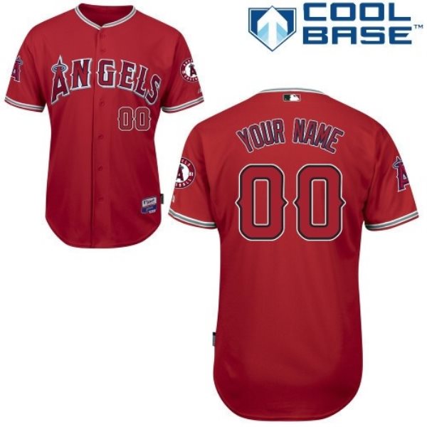MLB Angels Red Customized Men Cool Base Men Jersey