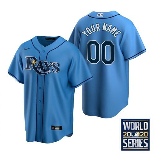 Men's Tampa Bay Rays Blue ACTIVE PLAYER Custom 2020 World Series Bound Cool Base Stitched MLB Jersey
