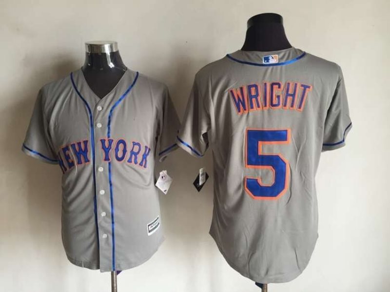 MLB Mets 5 David Wright Grey New Cool Base Men Jersey