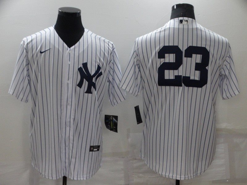 MLB Yankees 23 Don Mattingly White Nike Cool Base Men Jersey