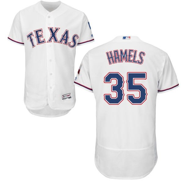 MLB Rangers 35 Cole Hamels White Flexbase Men Jersey