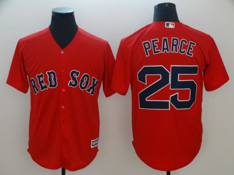 MLB Red Sox 25 Steve Pearce Red Cool Base Men Jersey