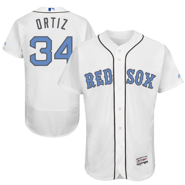 MLB Red Sox 34 David Ortiz White 2016 Father's Day Flexbase Men Jersey