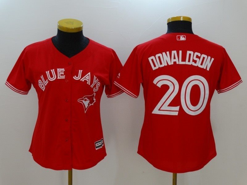MLB Blue Jays 20 Josh Donaldson Red Women Jersey