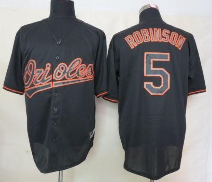 MLB Orioles 5 Brooks Robinson Black Fashion Men Jersey