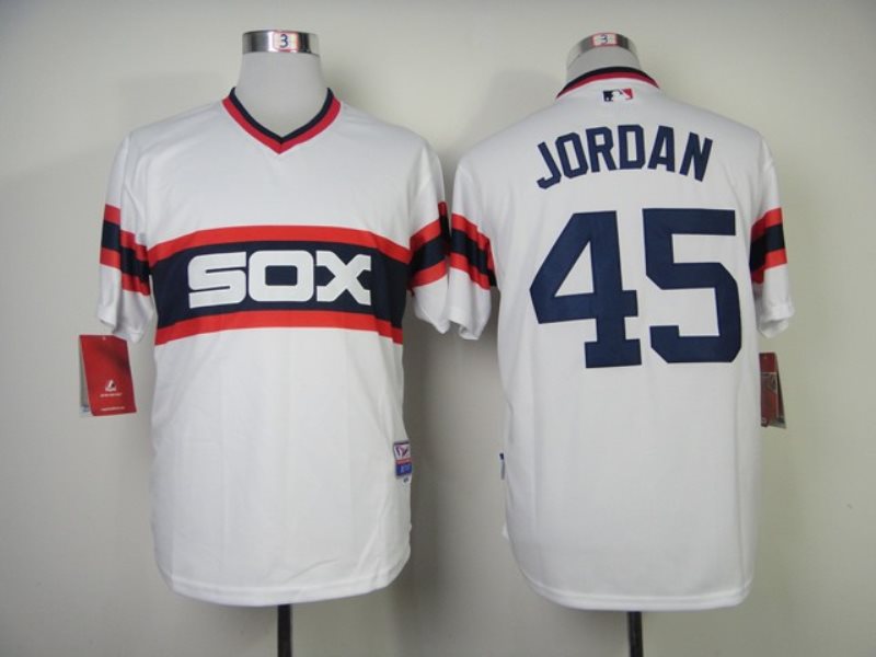 MLB White Sox 45 Michael Jordan White Alternate Home Cool Base Men Jersey