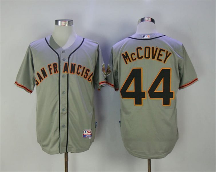 MLB Giants 44 Willie McCovey Grey Cool Base Men Jersey