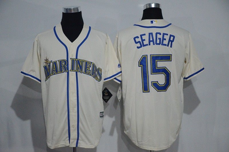 MLB Mariners 15 Kyle Seager Cream New Cool Base Men Jersey