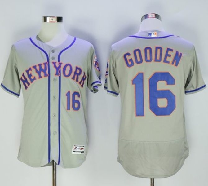 MLB Mets 16 Dwight Gooden Grey Flexbase Men Jersey