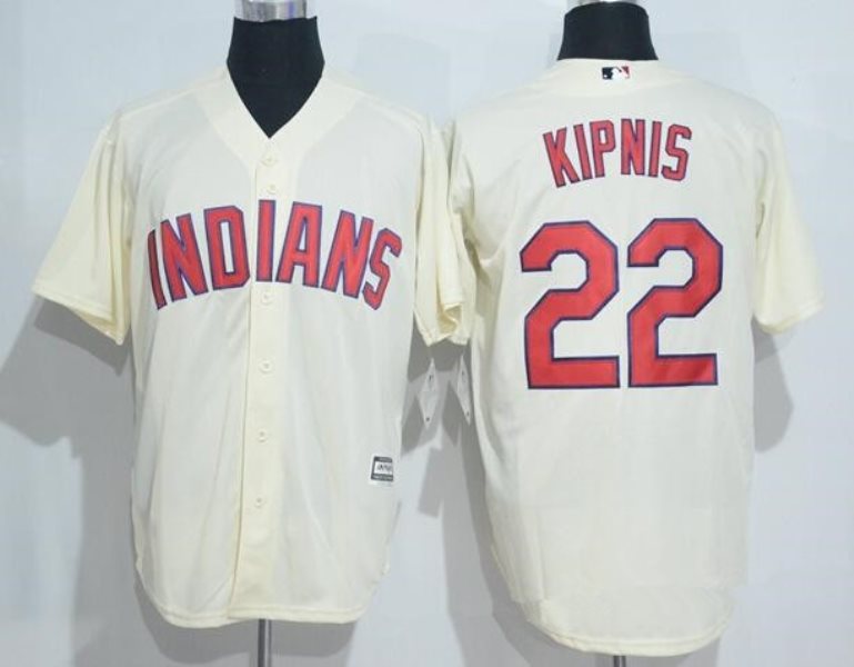 MLB Indians 22 Jason Kipnis Cream Majestic Cool Base Men Jersey