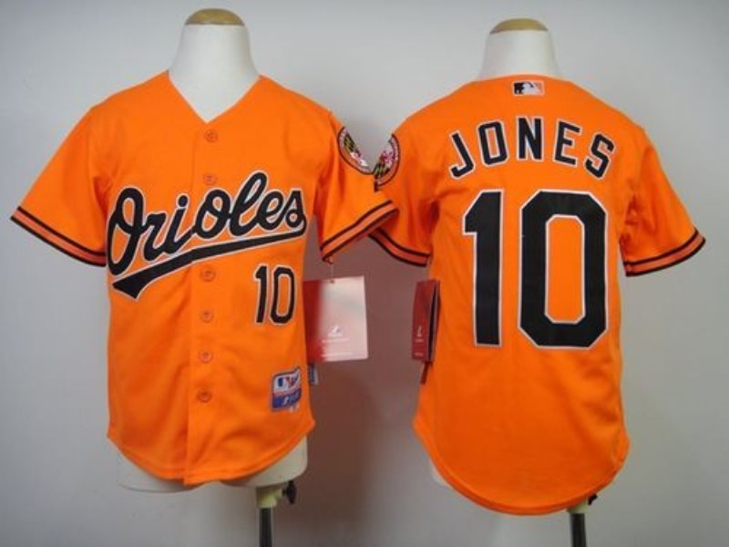 MLB Orioles 10 Adam Jones Orange Cool Base Youth Jersey