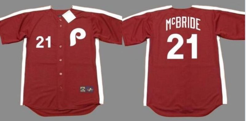MLB Phillies 21 Bake Mcbride Red 1979 Throwback Men Jersey