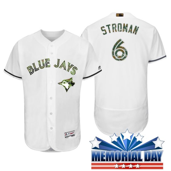 MLB Blue Jays 6 Marcus Stroman White 2016 Memorial Day Flexbase Men Jersey