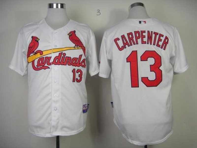 MLB Cardinals 13 Matt Carpenter White Cool Base Men Jersey