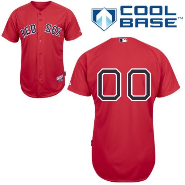 MLB Red Sox Red Customized Men Jersey