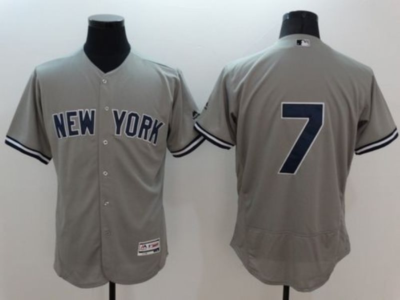 MLB Yankees 7 Mickey Mantle Grey 2016 New Flexbase Men Jersey