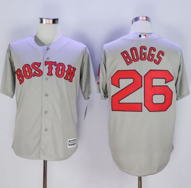 MLB Red Sox 26 Wade Boggs New Grey Cool Base Men Jersey